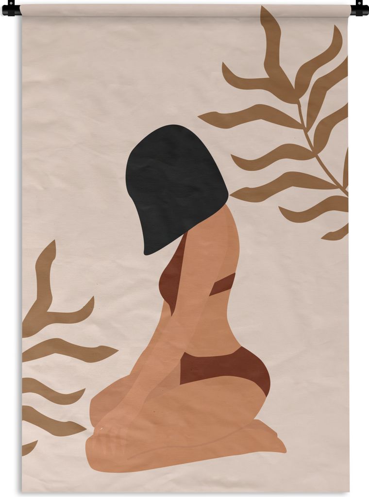 MuchoWow Wandteppich Wandbehang Sommer - Frau - Bikini 120x180 cm Tapisserie Dekoration Wandtuch - Schlafzimmer - Dekorationen für das Haus