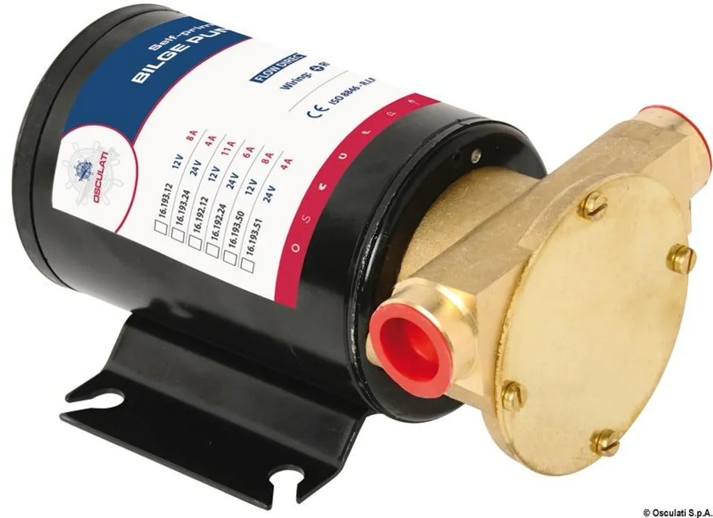 Pompe de cale auto-amorçante 24V 7A robuste pour bateaux et voiliers