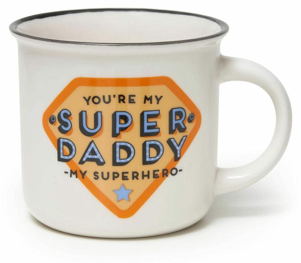 Legami Cup-Puccino Mug Super Daddy, Kaffeetasse, Tasse, Becher, New Bone China, 350 ml, CUP0036
