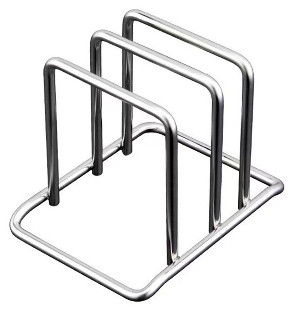 Schneidebrettständer aus Edelstahl, platzsparender Organizer für die Arbeitsplatte, Halterung für Topfdeckel, Backformen und Backbleche