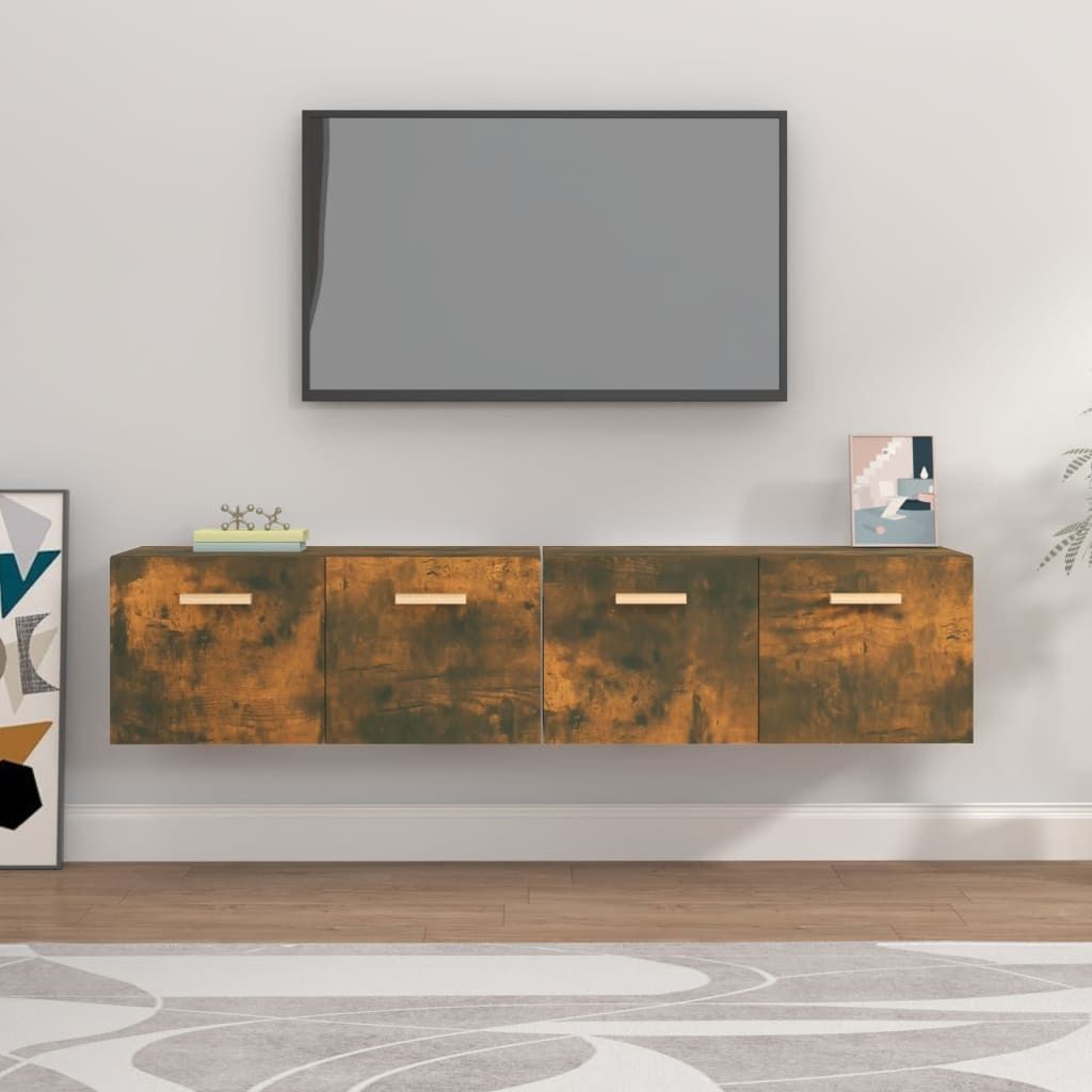 "2026 Promotion" Wandschränke 2 Stk. - Hohe Qualität - Räuchereiche 80x35x36,5 cm Holzwerkstoff - Kommoden CC4974