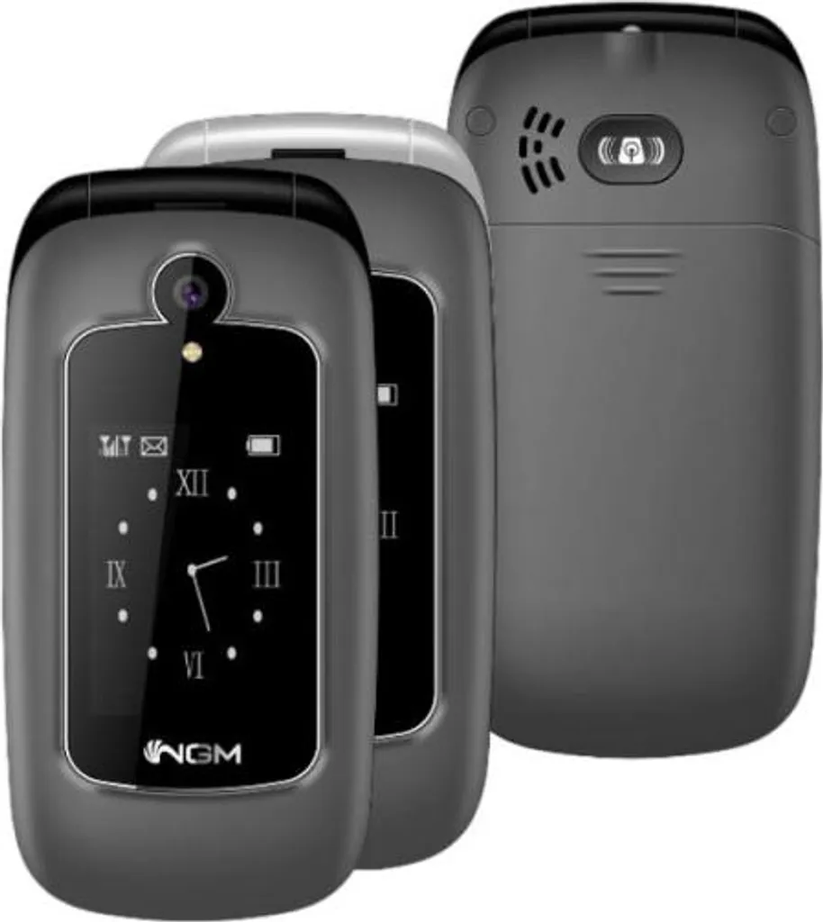 NGM-Mobile Telefono per Anziani Loop Dual SIM 2.4" Nero/Grigio a Conchiglia con SOS