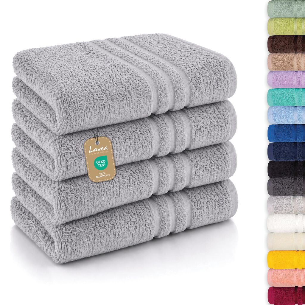Lavea® 4er Set Handtücher 50x100 cm - Elena, 100% Produktbild 