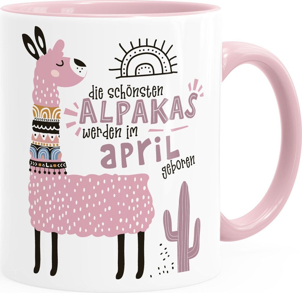 Kaffee-Tasse Die Schönsten Alpakas werden im Januar-Dezember geboren anpassbares Motiv Geburtsmonat individuelle Geburtags-Geschenke Lama SpecialM...