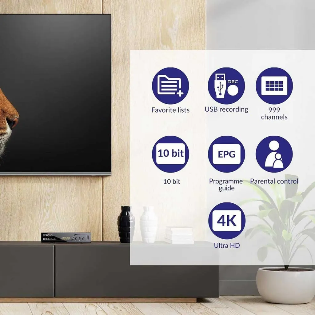 Décodeur TNT HD Strong SRT 8250 : Récepteur TV Numérique Terrestre DVB-T2