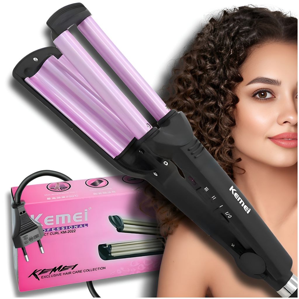 Kemei Haarlockenstab Welleneisen Keramik Krepp-Eisen 55W Tpc 200