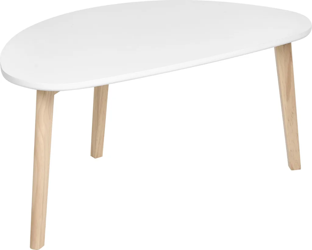 Table basse blanche BELIANI en MDF et pin massif style scandinave
