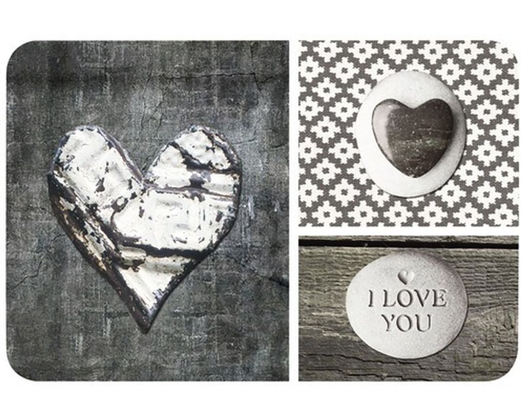 Tischset Printed Love in Wood 30 x 45 cm