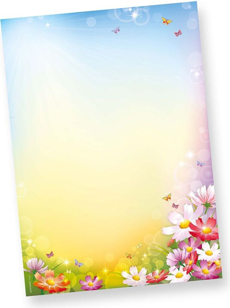 FLORENTINA Briefpapier (1000 Blatt) Hochwertiges Motivpapier mit bunten Blumen