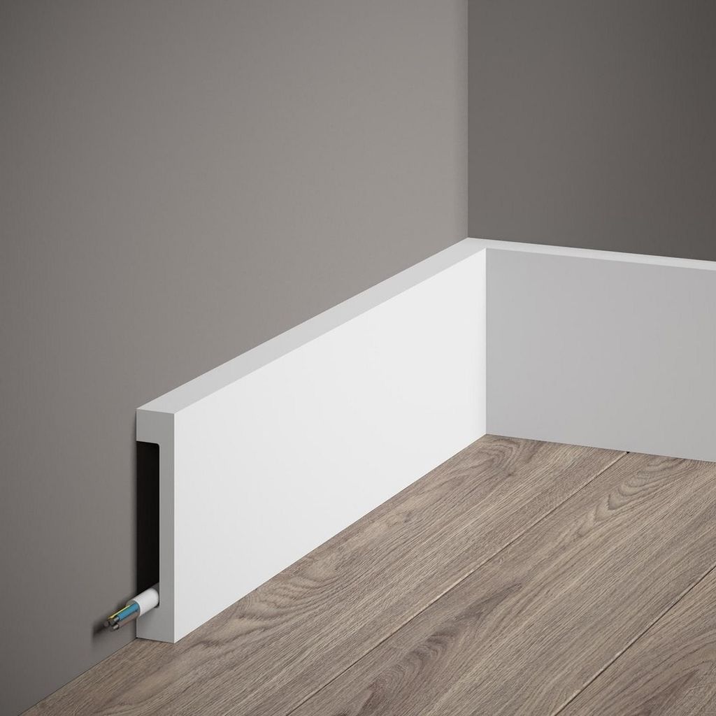 PROVISTON | Sockelleiste | 17 x 100 x 2000 mm | Satin Weiß | Fußleiste | Mit Kabelkanal | Modern | Hochwertig | Robust | Langlebig | 1 Stück