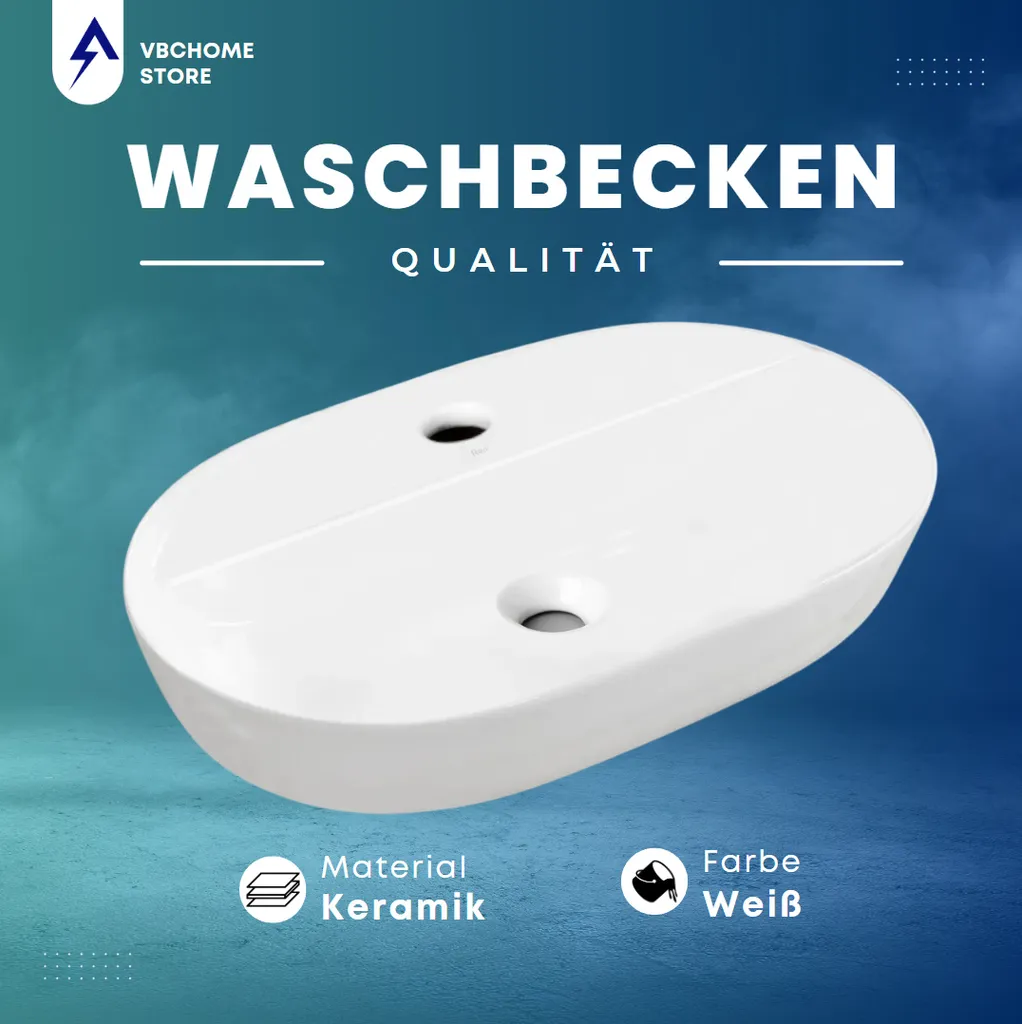 Meuble de Bain Blanc 60 cm avec Vasque Céramique et 2 Grands Tiroirs - 4