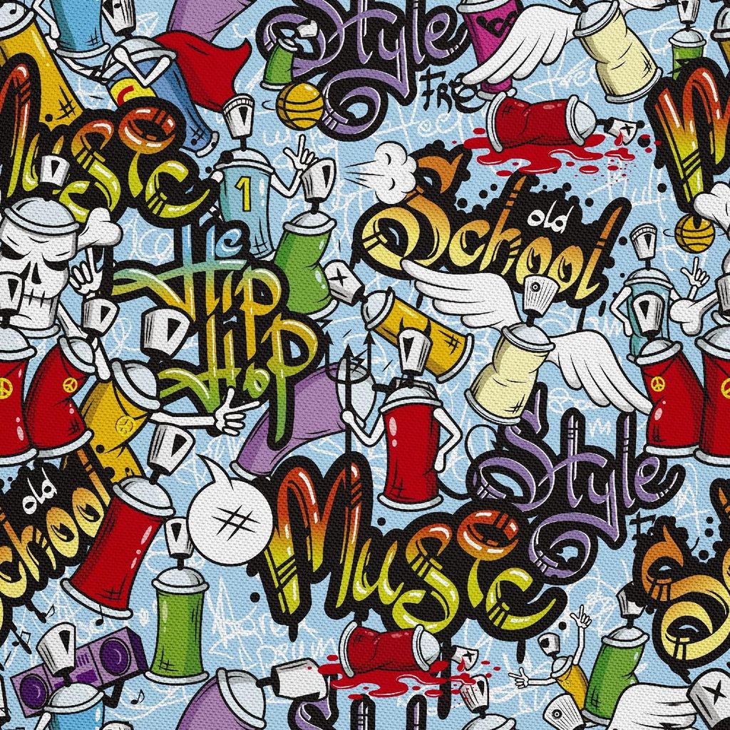 OUTDOOR DEKOSTOFFE OXFORD - Motiv Graffiti, Sprays