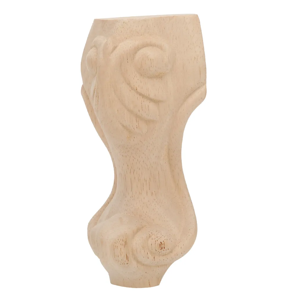 Lot de 4 pieds de meuble scandinaves en bois de hêtre pour buffet bas