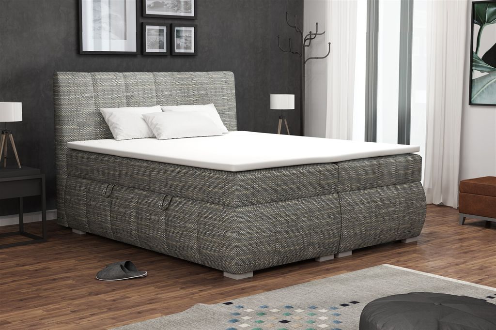 Boxspringbett Schlafzimmerbett VINCENZA 100x200cm inkl.Bettkasten