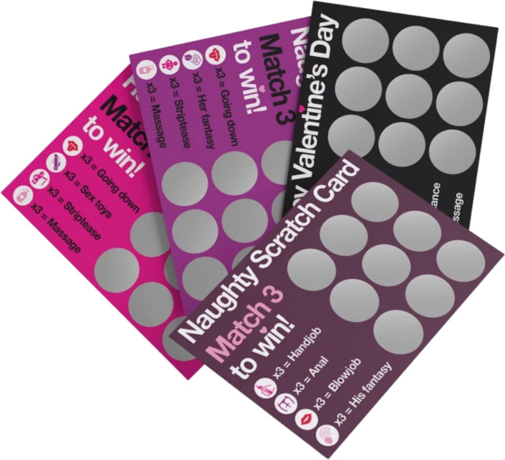 4 Stück freche Rubbellose für Paare, Rubbelkarten, Date-Herausforderungen zwischen Paaren, Schlafzimmer-Poster, Jahrestag, Valentinstag, Geschenk...