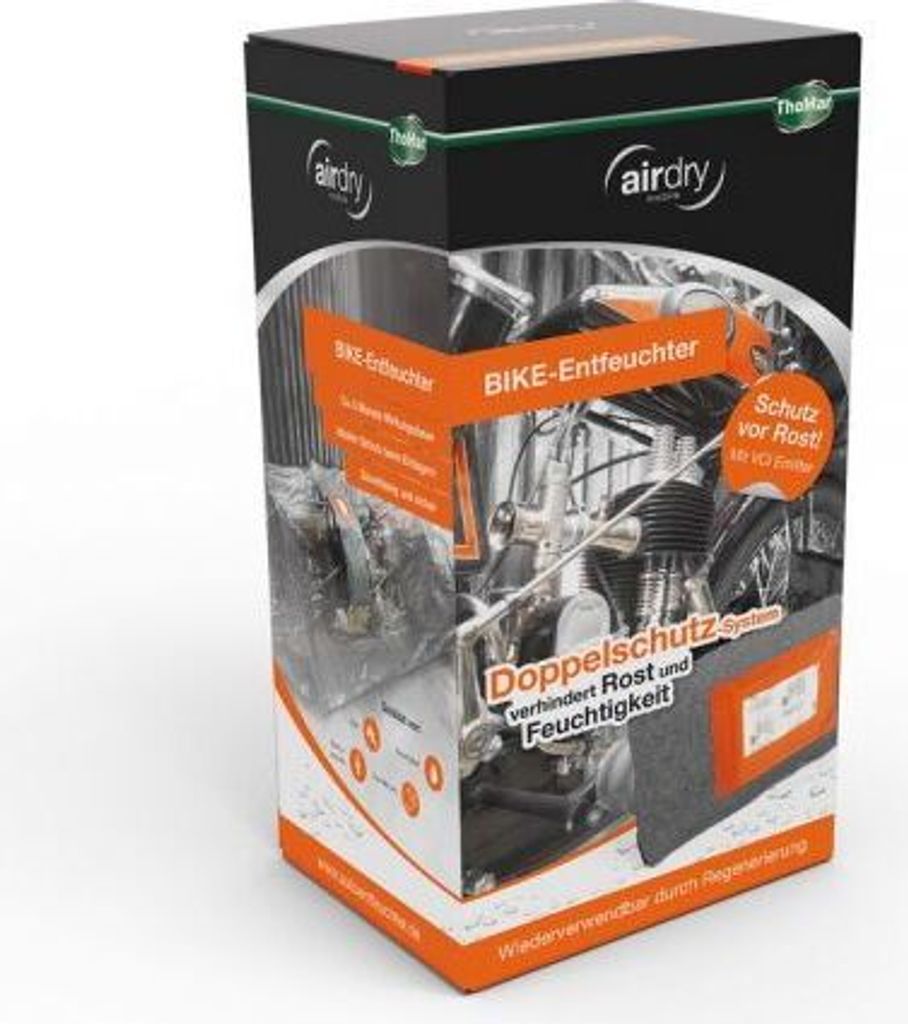 ThoMar Air-Dry Bike Entfeuchter Motorrad Fahrrad Luftentfeuchter Granulat Kissen