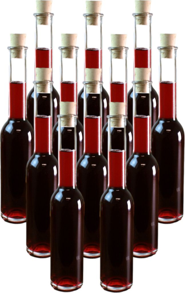 gouveo 12er Set Glasflaschen 200 ml Sinfonie mit Korken Produktbild 