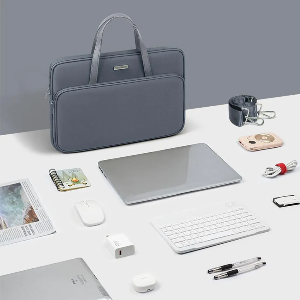 Borsa Laptop INF Impermeabile Grigio Scuro - Ideale per Pendolari - 4