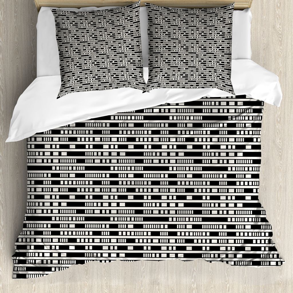 ABAKUHAUS Abstrakt Bettbezug Set für Einzelbetten, Modern Rechteck und Linien, Milbensicher Allergiker geeignet mit Kissenbezug, 155 cm x 220 cm -...