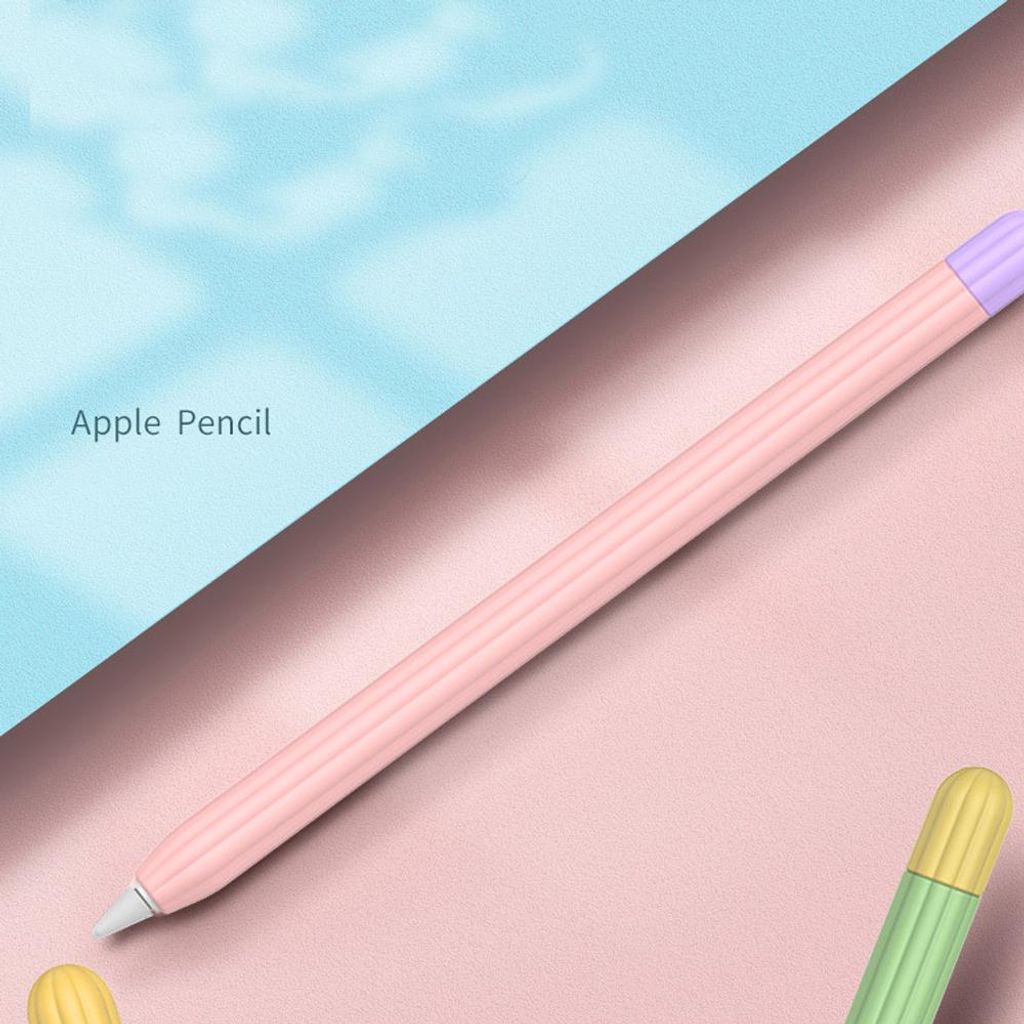 Silikonhülle kompatibel mit Apple Pencil (1. Generation), inklusive Stiftschutzhülle und zweifarbiger Stiftkappe