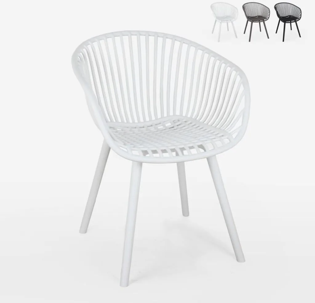 Chaise Philis Blanche avec Accoudoirs pour Salle à Manger et Cuisine