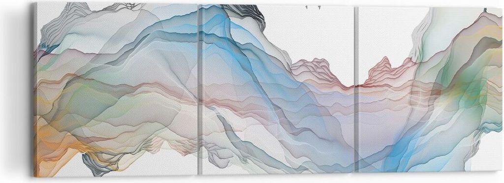 Bild auf Leinwand - Leinwandbild - 3 Teile - Wellen Berge Fee - 120x40cm - Wand Bild - Wanddeko - Wandbilder - Leinwanddruck - Bilder - Wanddekorat...