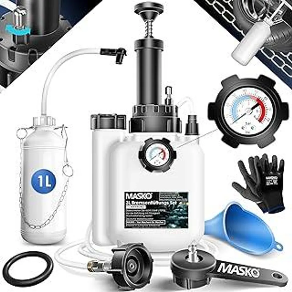 Sistema di Spurgo Freni MASKO 3L - Sicurezza e Precisione Professionale