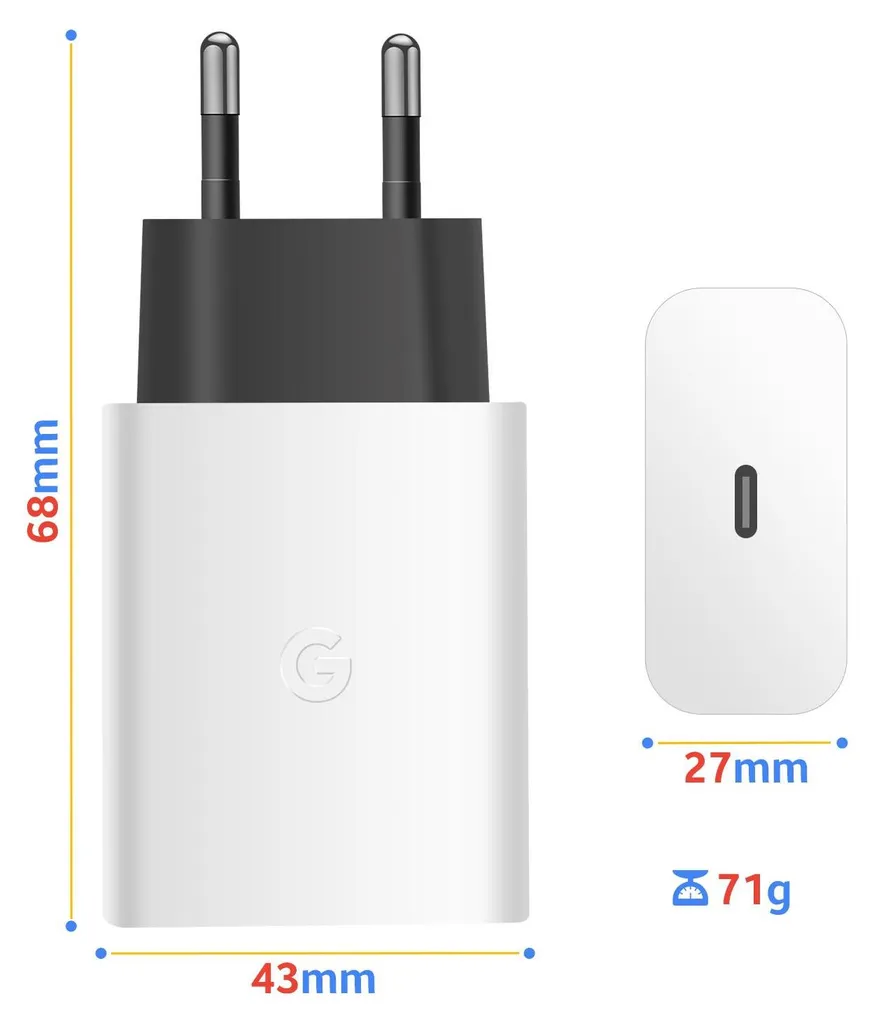 Alimentatore Google 30W USB-C White per Pixel 8, 7 e Pro - Originale - 10