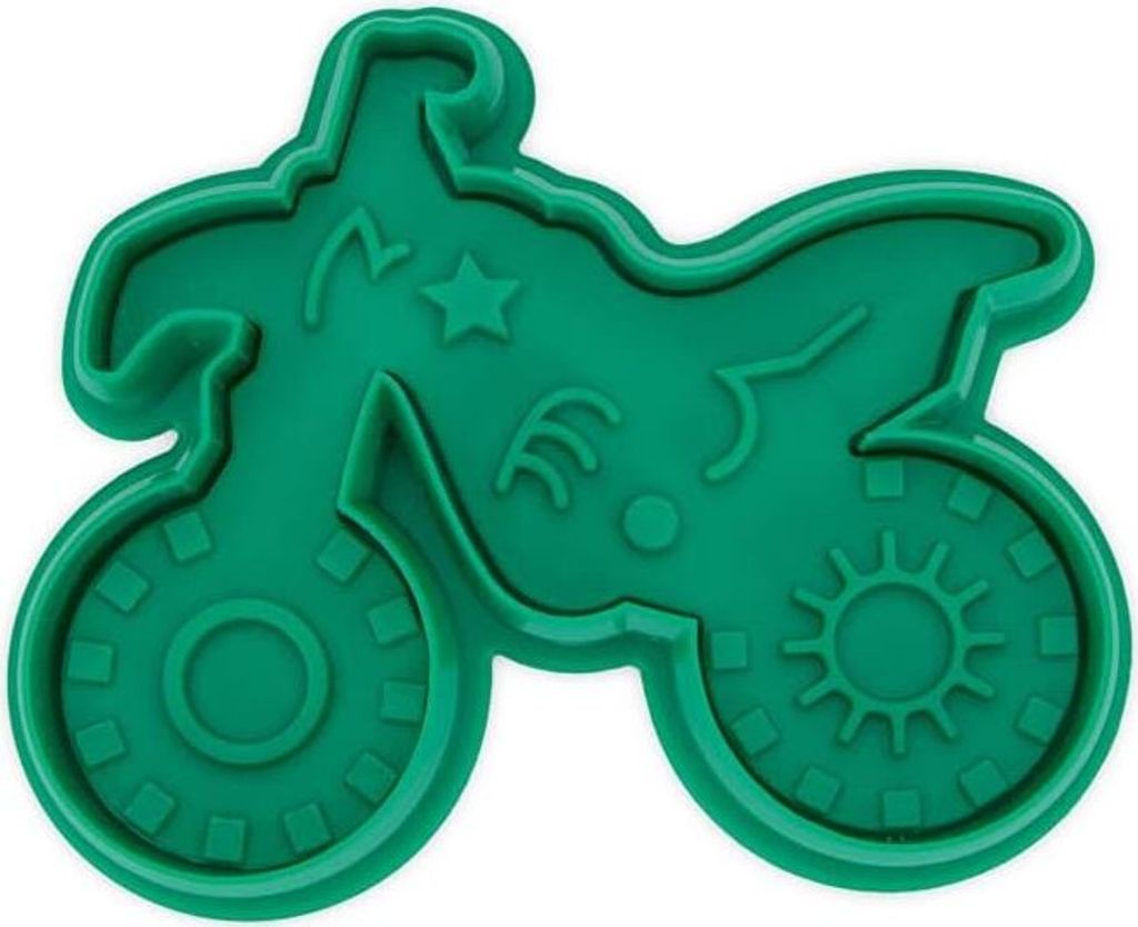Städter Präge-Ausstecher mit Auswerfer Motocross, Ausstechform, Plätzchenform, Keks, Plätzchen, Kunststoff, 8 cm, 169241