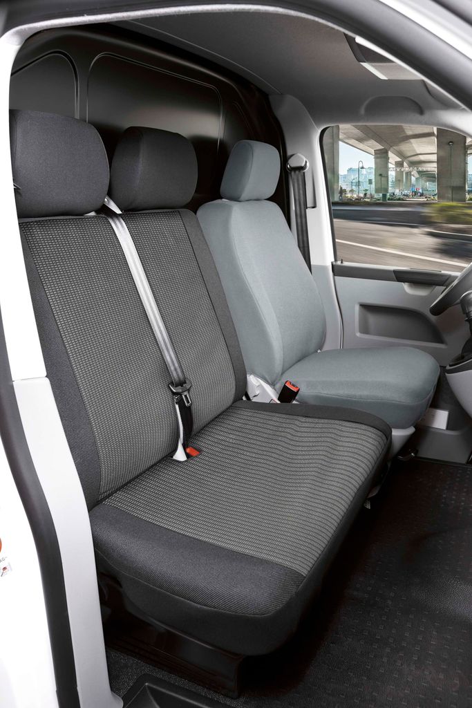 WALSER Transporter Sitzbezüge Auto für Opel Movano, Renault Master, Doppelbank vorne Lehne klappbar, Auto Sitzbezüge aus Premium Jacquard, Auto ...