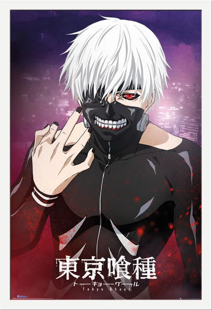 Poster Encadré Tokyo Ghoul Kaneki et Cadre Photo Shinsuke® Blanc Acrylique