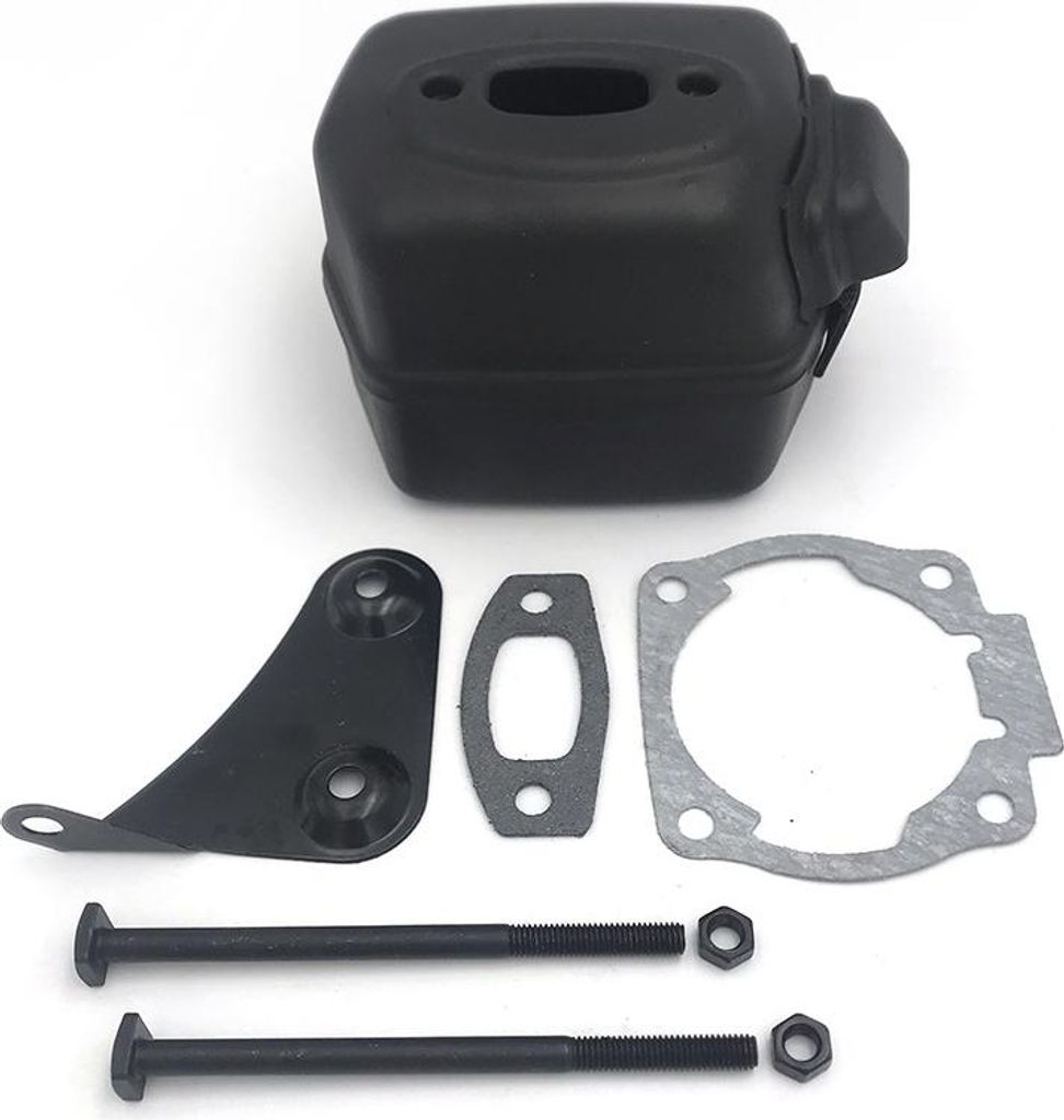 Schalldämpfer-Kit für Husqvarna Kettensäge 50/51/55, Mit Schrauben, Dichtung & Halterung, Kunststoff Grau