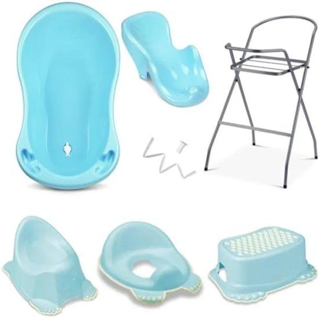 Baignoire bébé pour nouveau-nés et nourrissons bleu plastique 118x53cm