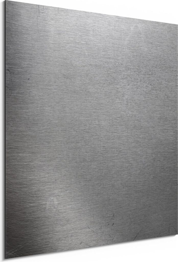 DEQORI Alu-Dibond Bild Silber 30x30 cm 'Industrielle Stahloptik' Wandbild Metall dünn