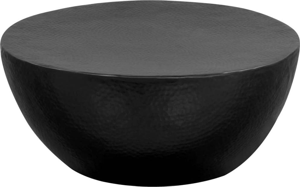 Couchtisch aus Gehämmertem Aluminium 70x30 cm Schwarz