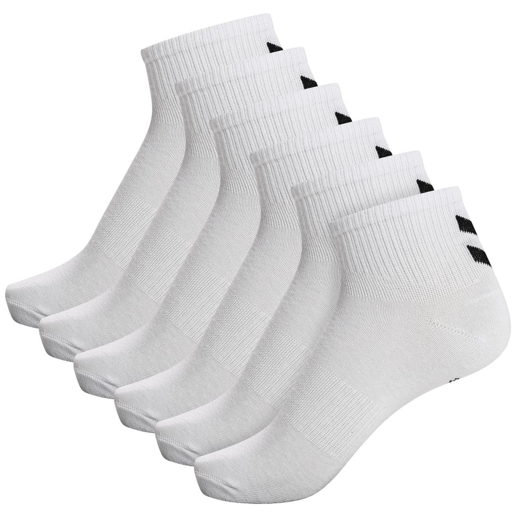 HUMMEL hmlCHEVRON 6-PACK MID CUT SOCKS, WHITE/WHITE, 46-48