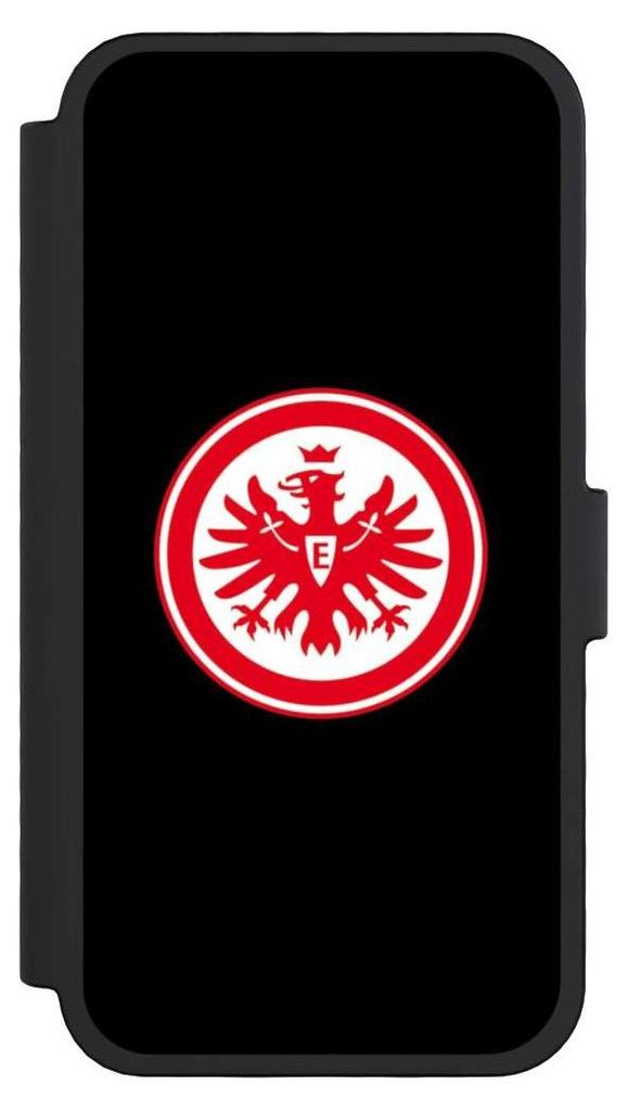 NIVOCASE Klapphülle für Apple iPhone 16 Pro Handyhülle aus Kunst Leder NIVOflip schwarz Adler Eintracht Frankfurt SGE