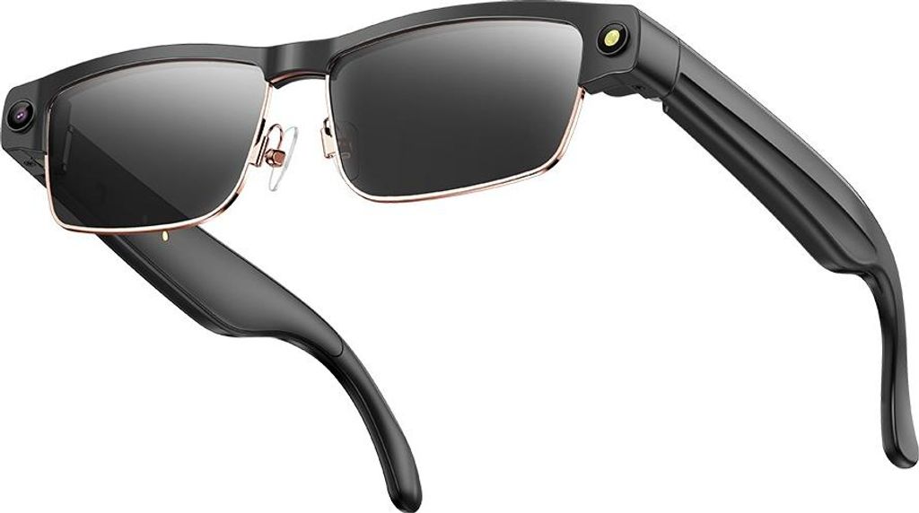 INF Intelligente AI Brille Goldrahmen: HD Kamera, Übersetzung, 2 Stück Schwarz