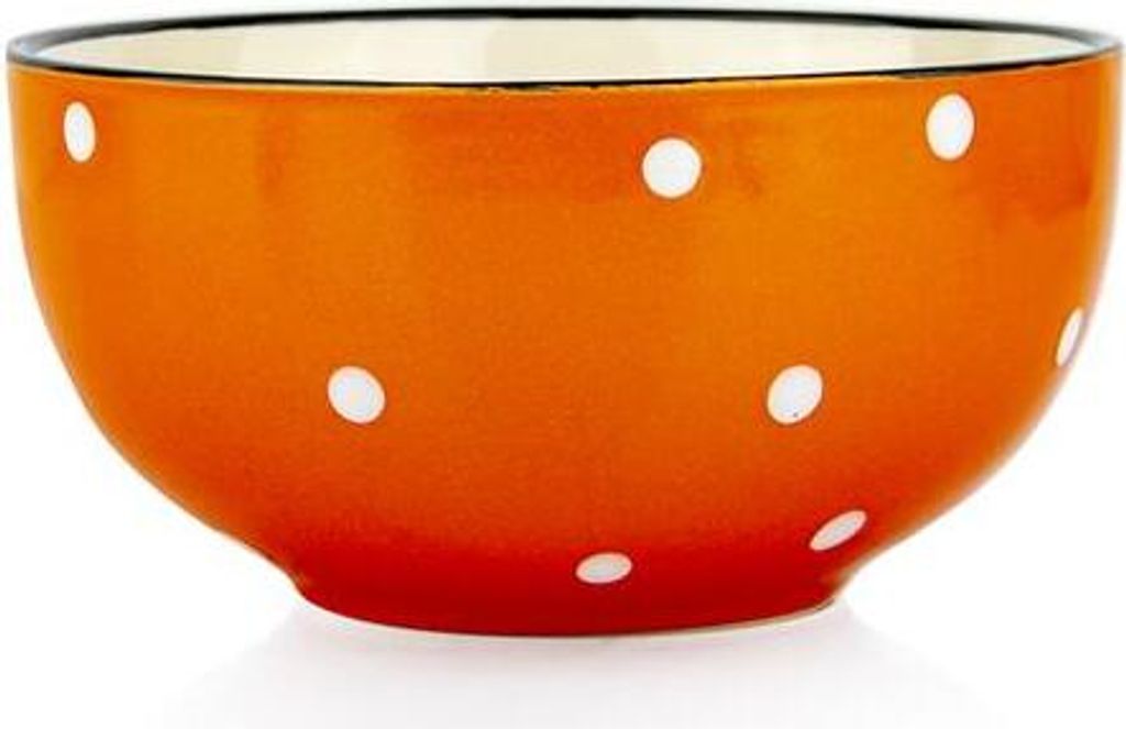 Miska Pomarańczowa W Białe Kropki, 490Ml13Cm Ceramiczna Zdjęcie produktu 