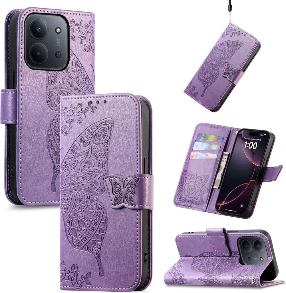 Kunstleder Hülle für Xiaomi Redmi 15C 5G / 4G mit Kartenfach & Standfunktion