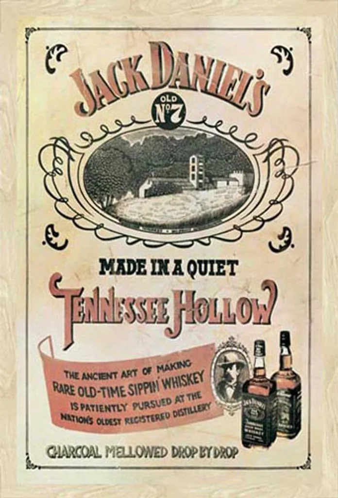 Jack Daniels - Poster - Tennessee Hollow - Whiskey + cornice rimovibile, Shinsuke® Maxi MDF oak, vetro acrilico