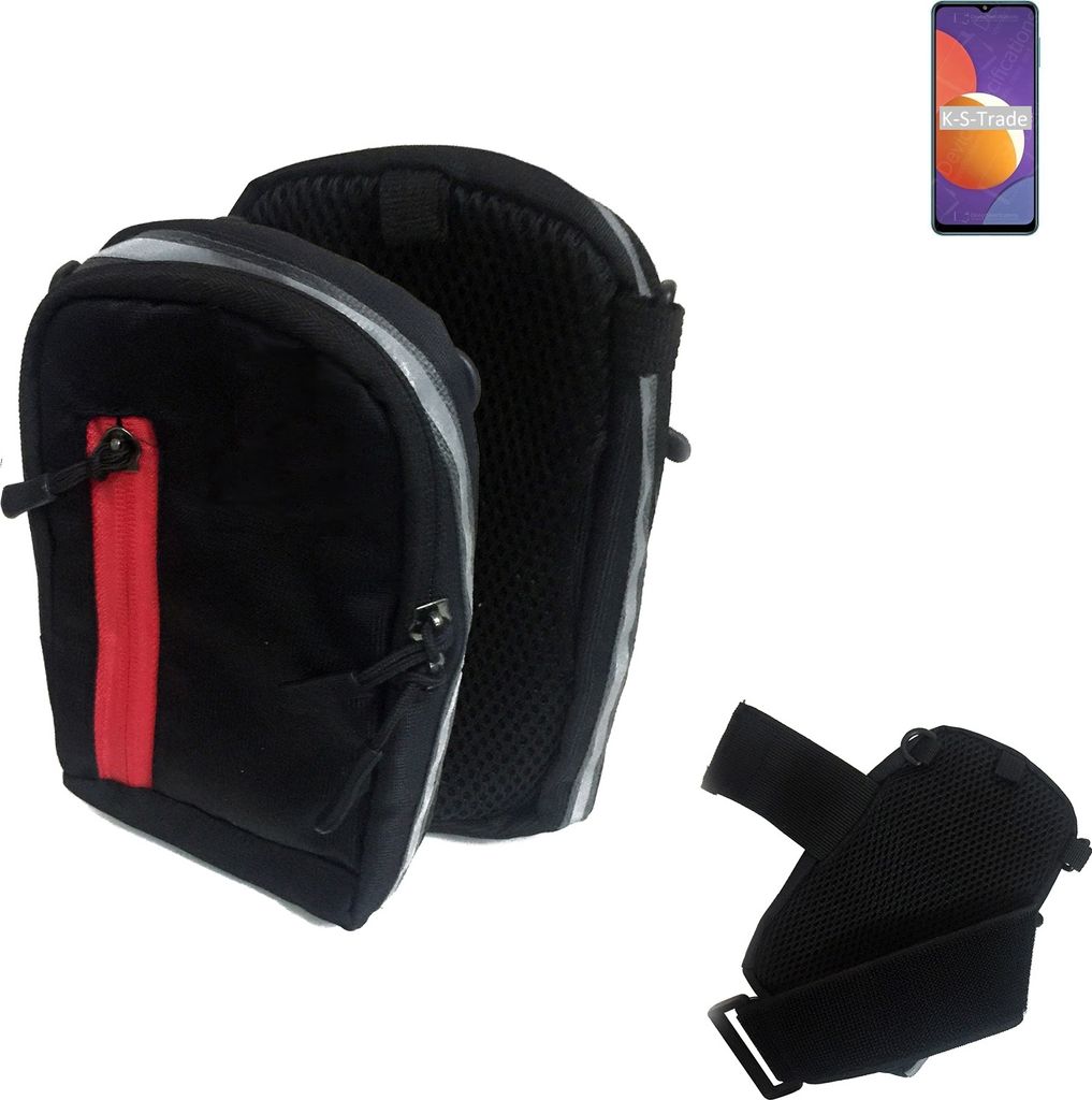 K-S-Trade Outdoor Gürteltasche Holster Umhängetasche kompatibel mit Samsung Galaxy M12 schwarz Handy Tasche Case travelbag Schutz Hülle Handy
