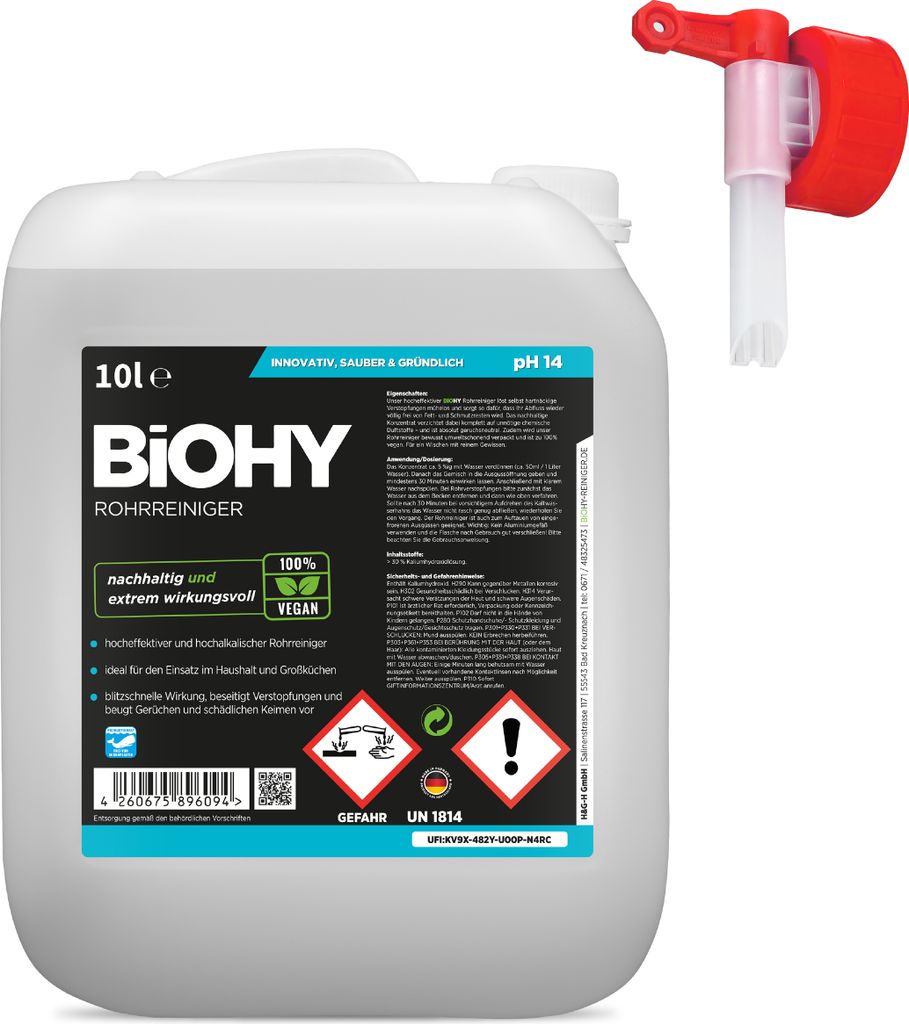 BiOHY Rohrreiniger (10l Kanister) + Auslaufhahn | EXTRA Produktbild 