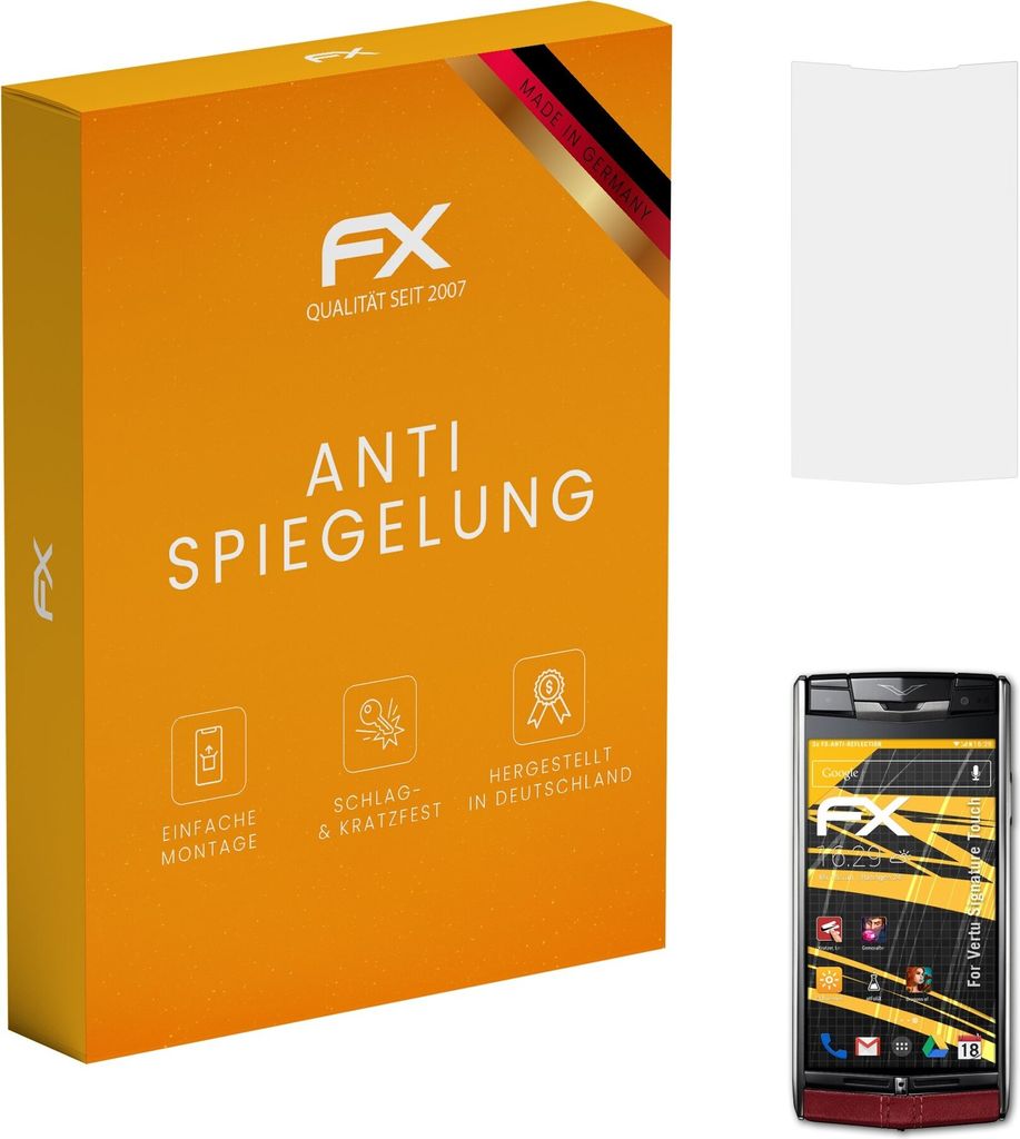 atFoliX FX-Antireflex 3x Schutzfolie kompatibel mit Vertu Signature Touch Displayfolie