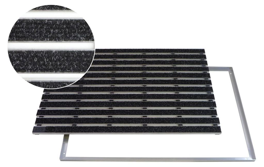 ACO Indoor Alu Schuhabstreifermatte anthrazit, 75 x 50 cm Produktbild 