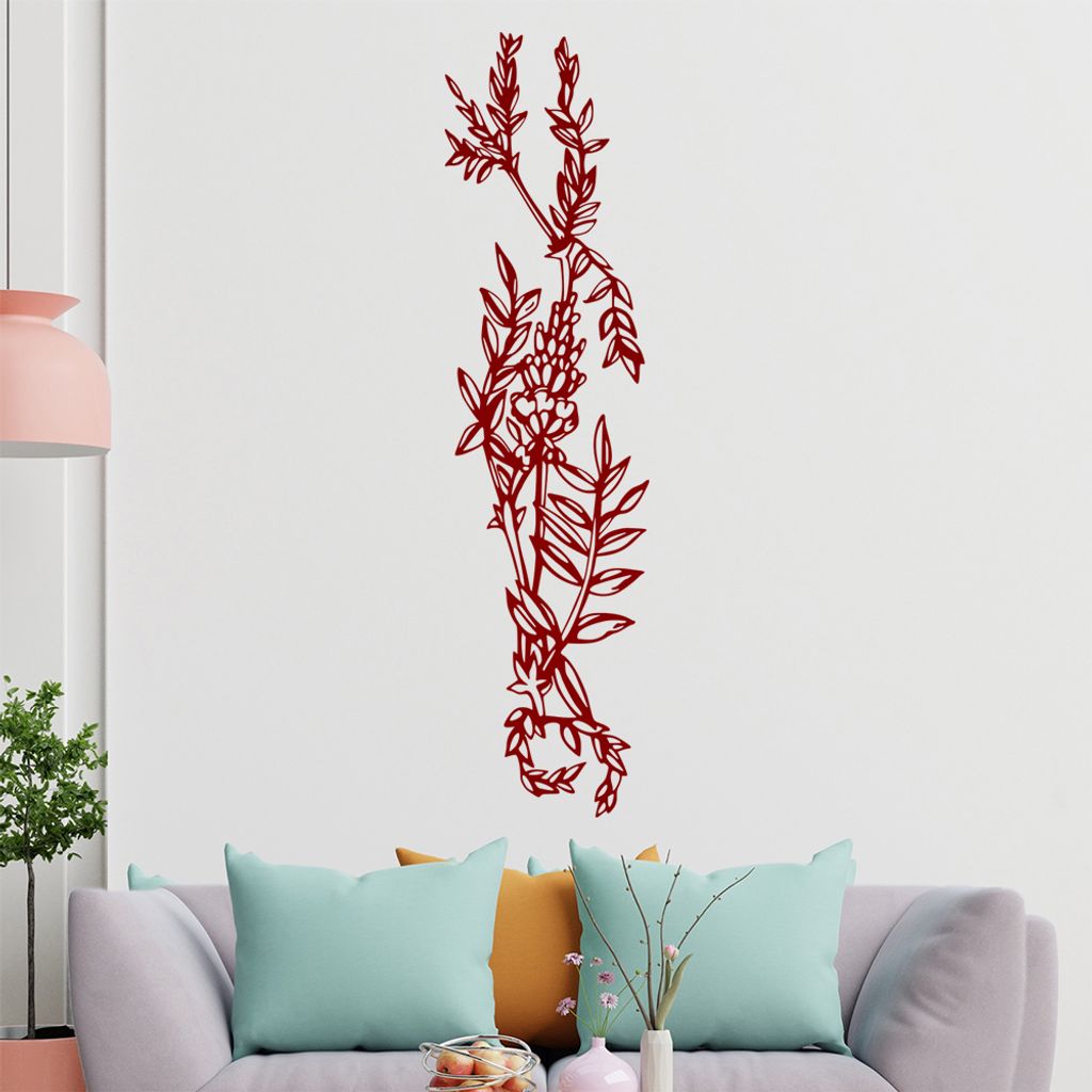 Blumen - Ranken Wandtattoo in 6 Größen - Wandaufkleber Wall Sticker - Dekoration, Küche, Wohnzimmer, Schlafzimmer, Badezimmer