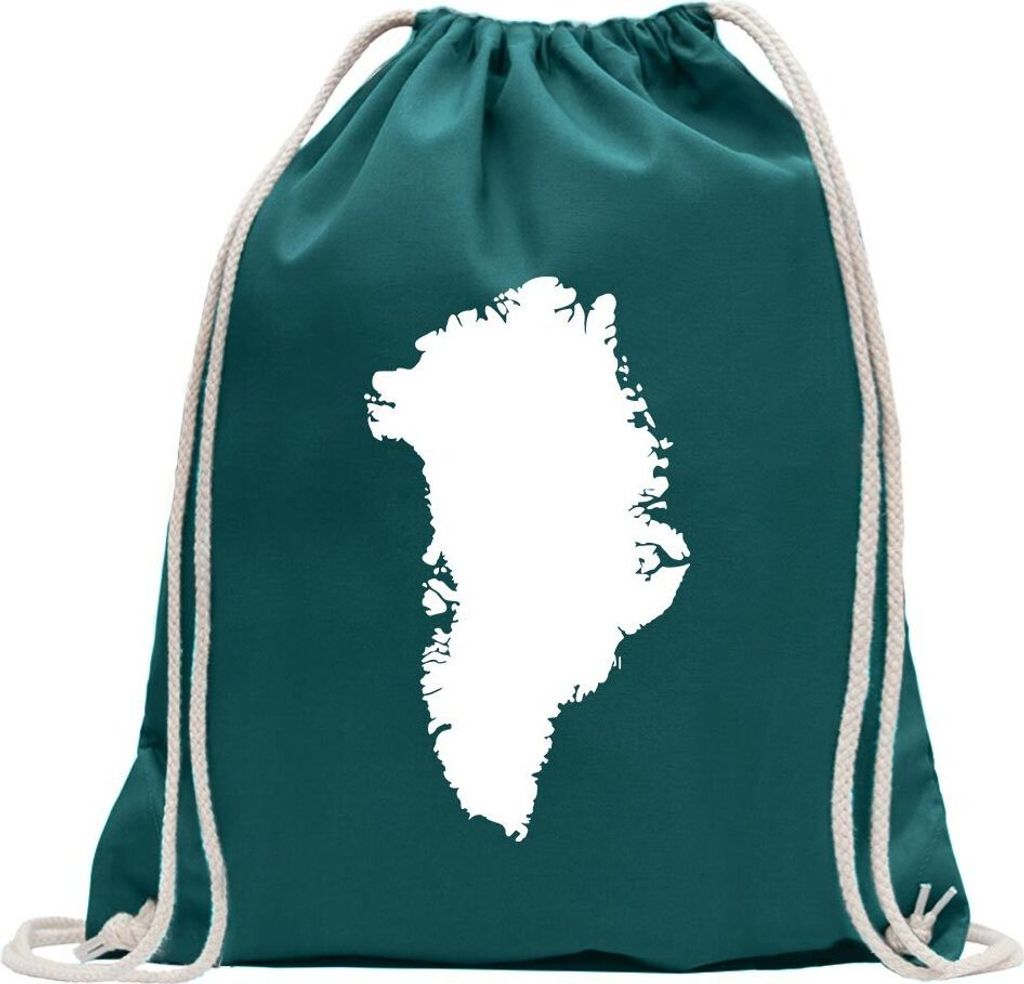 Kiwistar - Turnbeutel - petrol - Guatemala Umriss Kontur - Fun Rucksack Sport Beutel Gymsack Baumwolle mit Ziehgurt