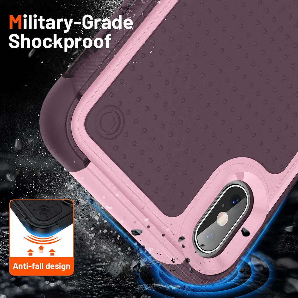 Custodia Protettiva iPhone XS Max Grado Militare 2in1 Rosa - 7