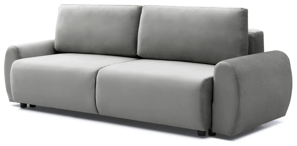 Canapé Lit 3 Places Traviata Menzzo Velours Gris pour Salon et Bureau