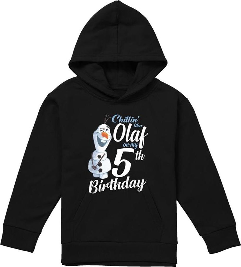 Frozen - "Chillin Like Olaf" Hoodie zum Überziehen für Kinder, 5. Geburtstag TV22482 (152-158) (Schwarz)
